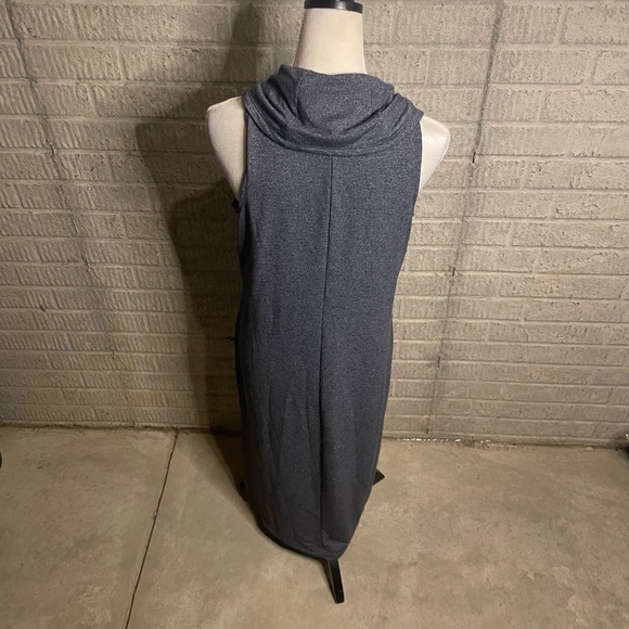 Banana Republic Charcoal Cowl Neck Maxi‎ Length Sleeveless Dress Size Medium - Picture 3 of 4